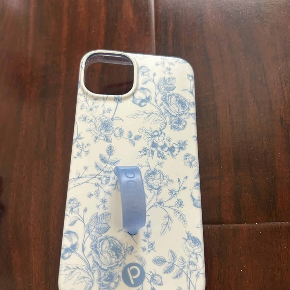 Loopy Case Blue and White Floral Phone Case with Secure Loop